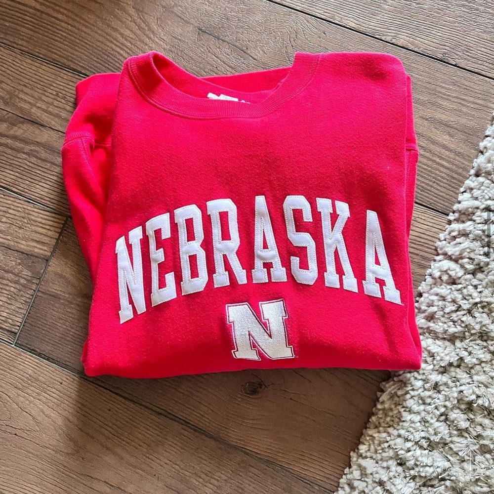 red Nebraska champion crewneck